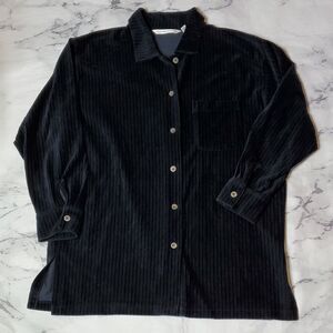 Victoria's Secret Black Velvet Button Down Shirt